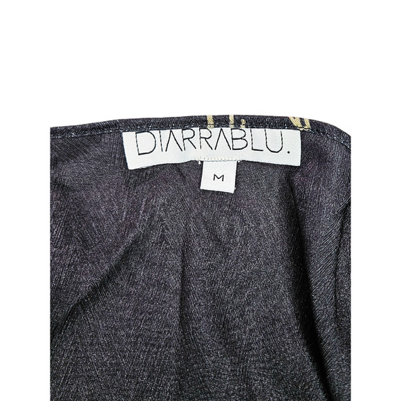 NWT Diarrablu Lala Wrap Midi Dress Size M [8-10] Scribble Noir Black Gold - Picture 8 of 13